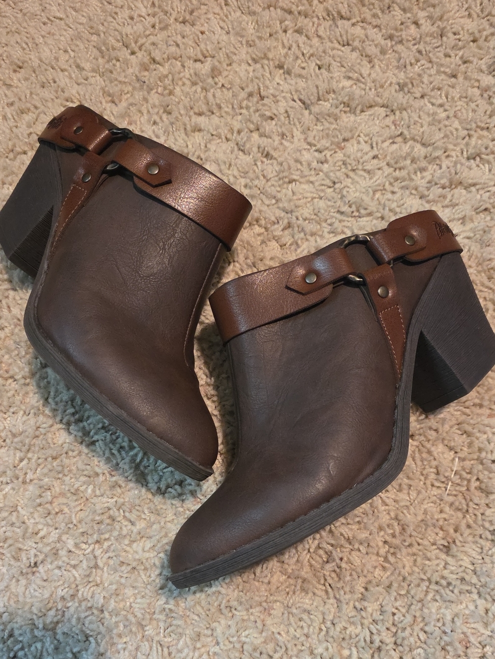Blowfish Brown Mule Clogs with Buckle Strap Size 7